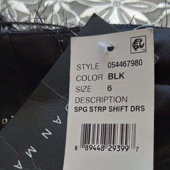 NWT Aidan Mattox Glam Black/Silver Tinsel Mini Shift Dress Sz 6 - Picture 7 of 8